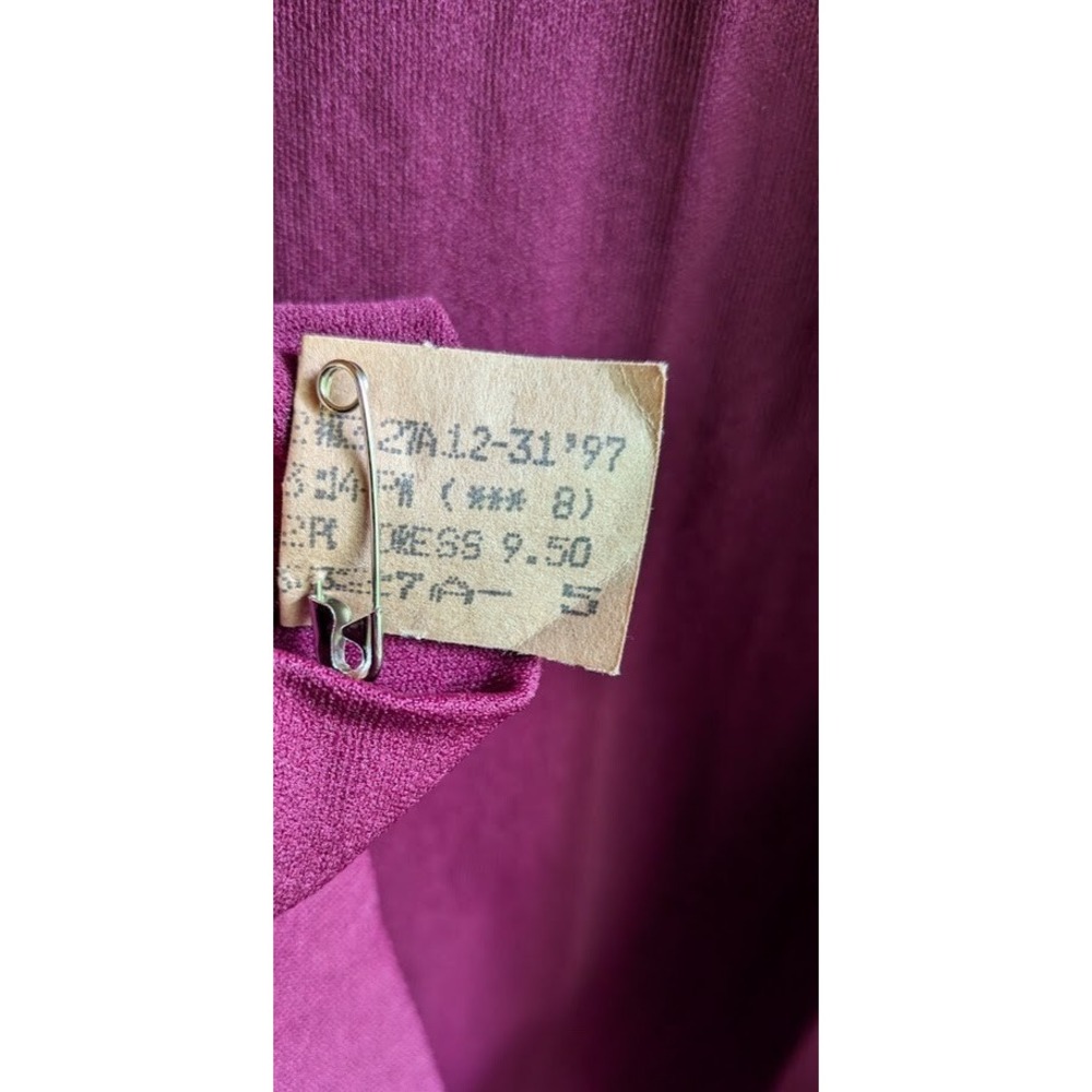 Betsey Johnson for Lew Magram Dress Vintage 2 Pc Slip & Lace Burgundy Trapese - Picture 14 of 15